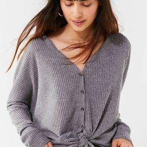 Oversized Comfy Thermal Button-Up
